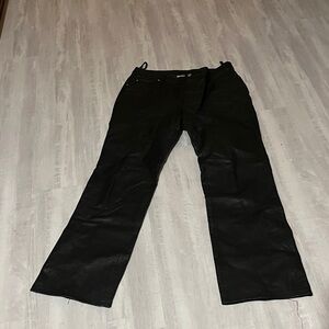Metro style VTG Black Leather Riding Pants 5 Pocket